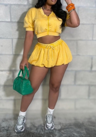 New Women's Casual Washed Lantern Skirt Set - Summer Linen Outfit